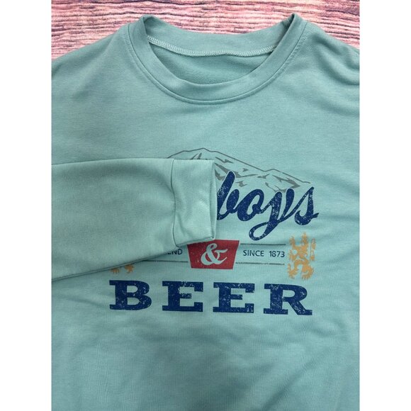 Cowboys & Beer Graphic Women's Sweatshirt Small - Picture 3 of 6
